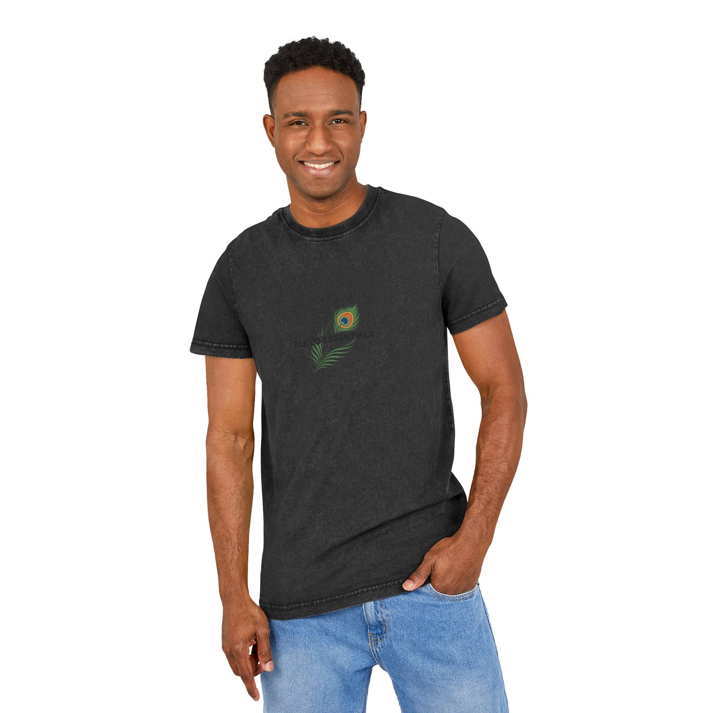 Graphic Tee - Acid Washed Elevo Essentials T-Shirt- black
