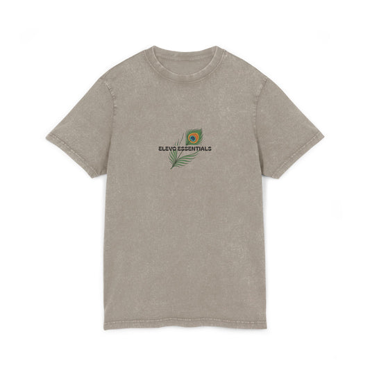 Graphic Tee - Acid Washed Elevo Essentials T-Shirt- dark khakhi