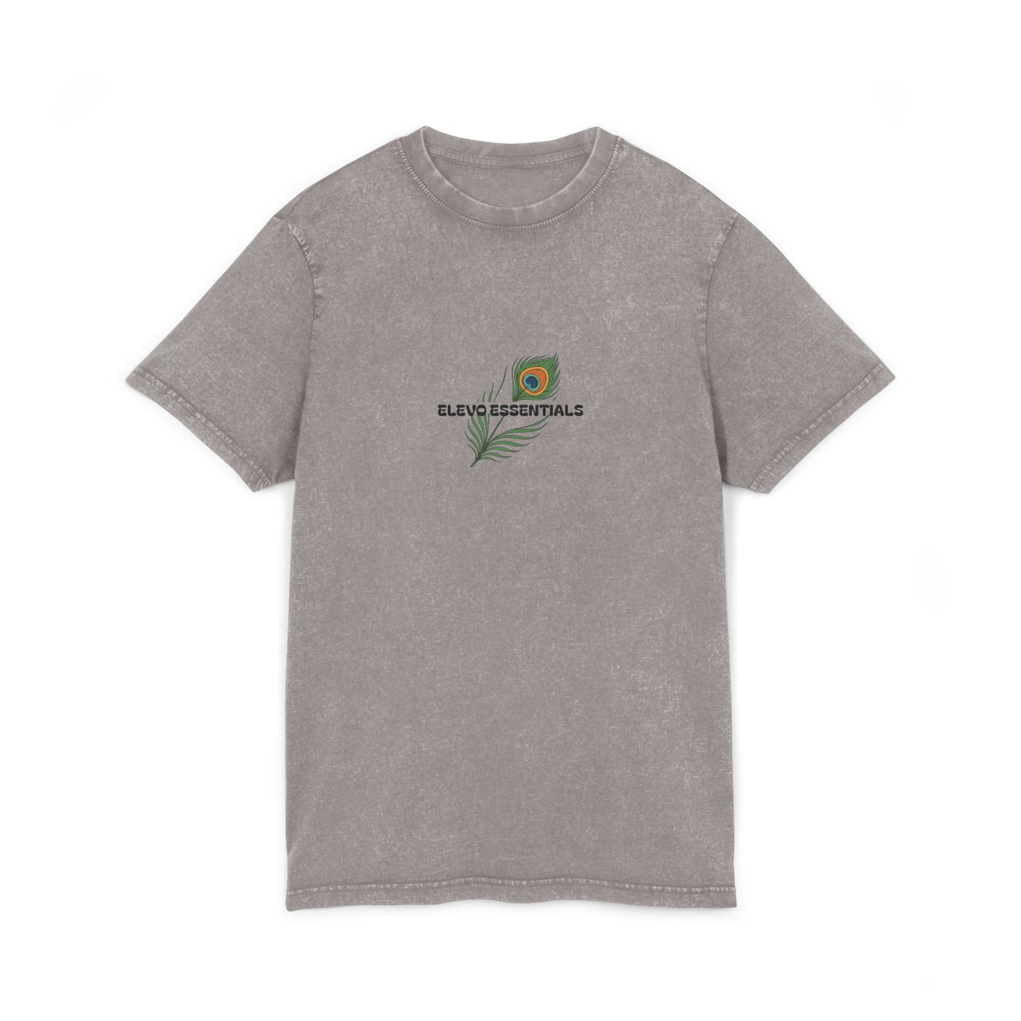 Graphic Tee - Acid Washed Elevo Essentials T-Shirt- gray